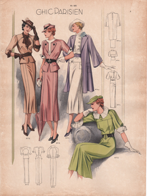 Chic Paris fashion prints from 1936